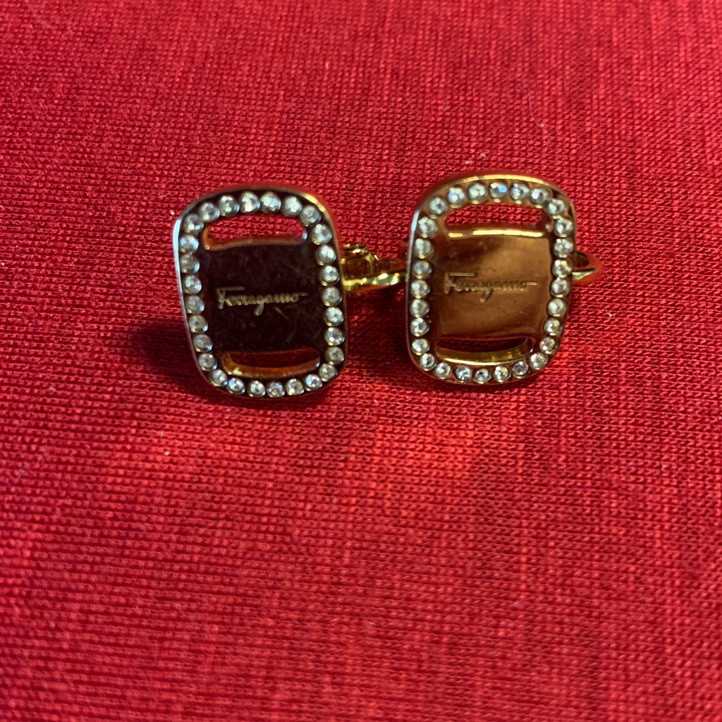 Ferragamo Gold And Crystal Earrings 249$
